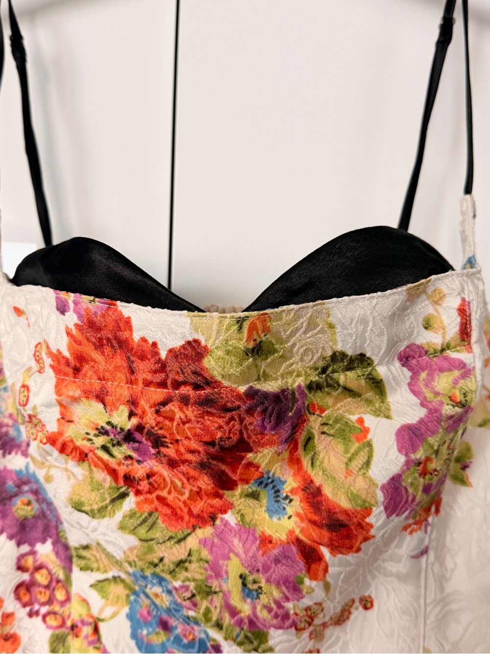 Maeve Cream Multicolor Floral Sweetheart Peekaboo Corset Top Bustier style New